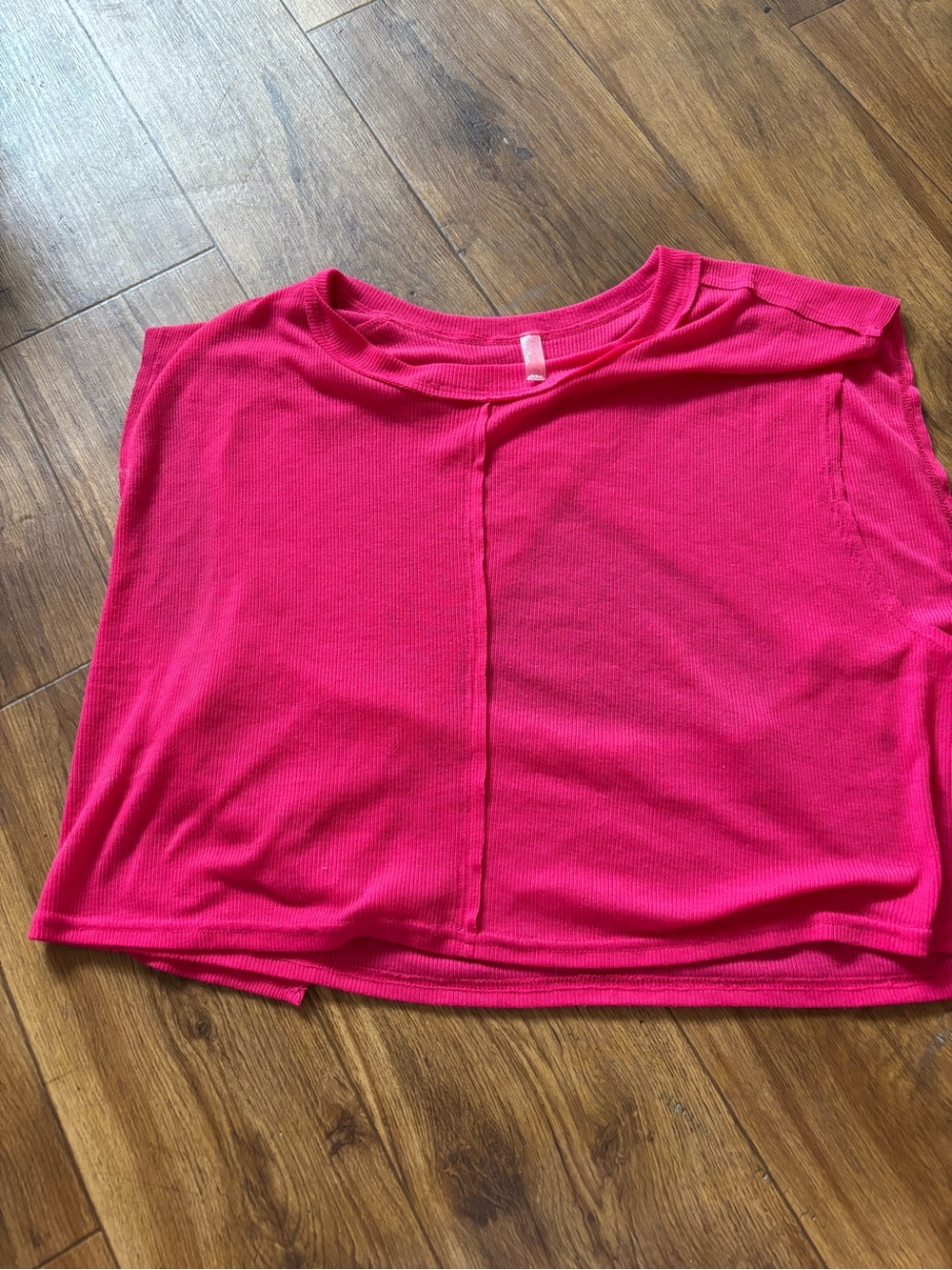 FP Movement by Free People Hot Pink Cropped Short Sleeve Tee